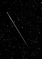 A meteor captured during the Perseid Meteor Shower